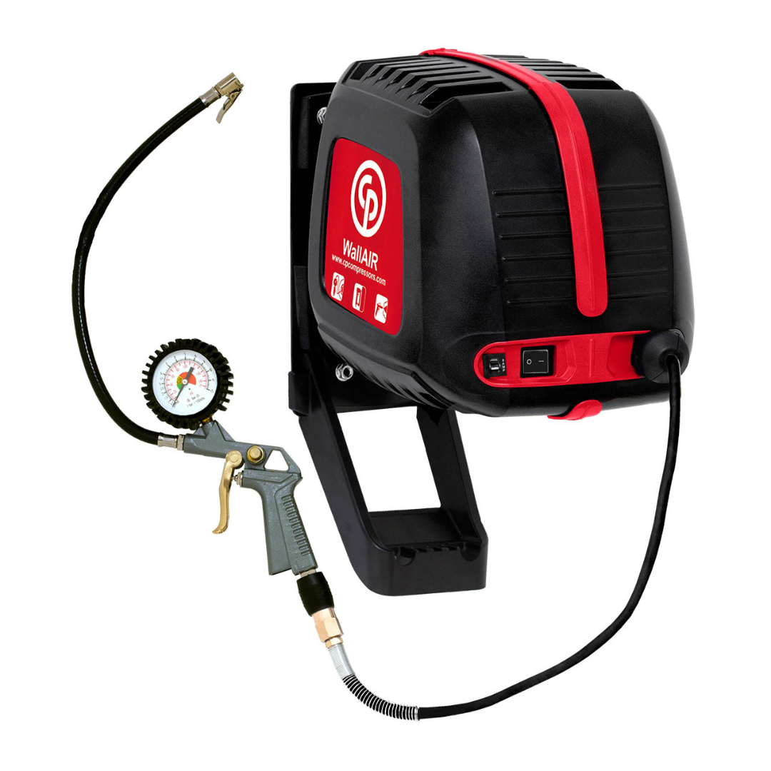 Chicago Pneumatic CP WallAIR 1.5-HP Wall-Mount Air Compressor w/ Hose Reel + Inflation Kit