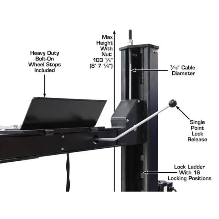 Atlas ALI Certified APEX9 4-Post Lift + RJ6 Rolling Bridge Jack Combo - Mechanic Super Store