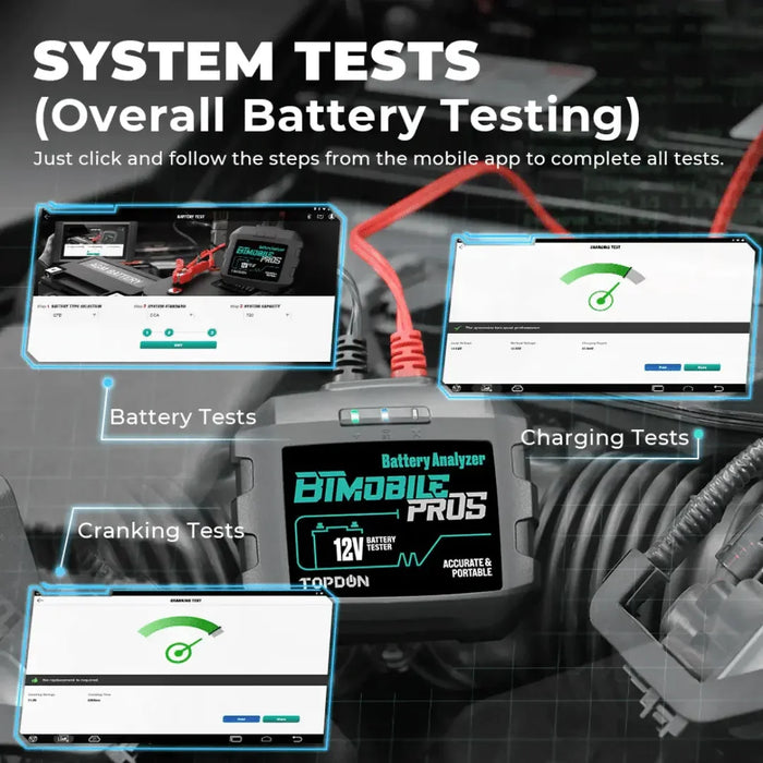 Topdon USA BTMobile ProS 12V Wireless Battery Analyzer - Mechanic Super Store