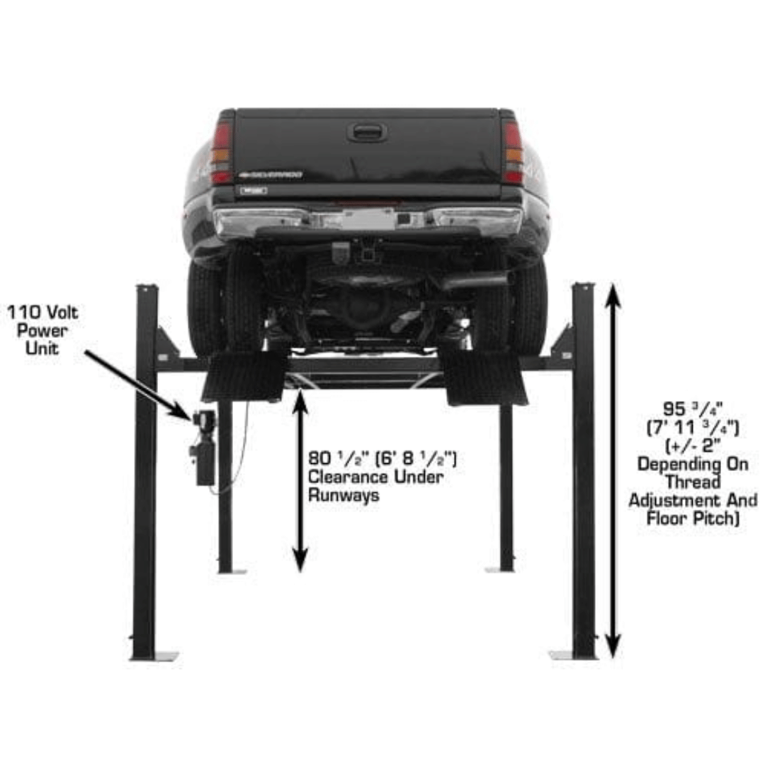 Atlas Garage PRO9000 4 Post Lift + RJ6 Rolling Jacks Combo