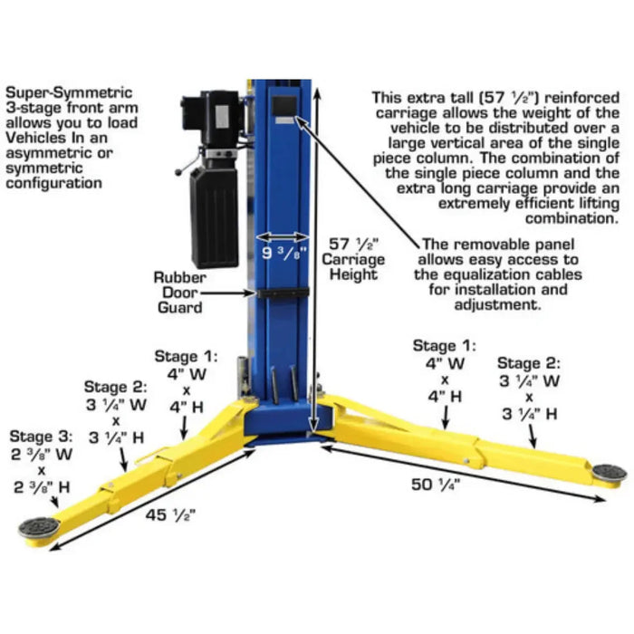 Atlas 9OHSC Overhead 9,000 lb. Capacity 2 Post Lift - Mechanic Super Store