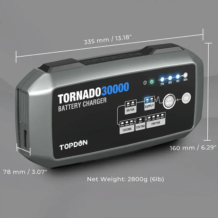Topdon USA Tornado30000 Smart Battery Charger - Mechanic Super Store