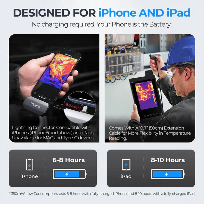 Topdon USA TC002 (iOS Devices) Portable Thermal Imaging Camera - Mechanic Super Store