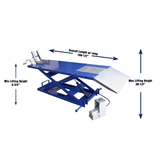 Tuxedo M-1500C-HR 1,500 lb High Rise Motorcycle Lift Bench - Vise, Sides, Balance Bar, Pump