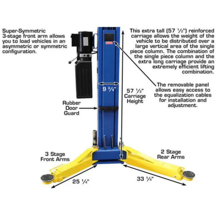 Atlas 9OHSC Overhead 9,000 lb. Capacity 2 Post Lift - Mechanic Super Store