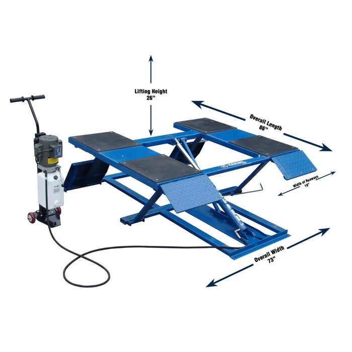 Tuxedo LR-26-PAD 6,000 lb Low-Rise Scissor Lift - Mechanic Super Store