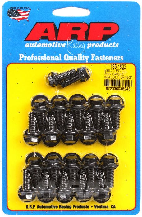 ARP BB Chevy 1-pc oil pan gasket w/ alum timing cover hex bolt kit
