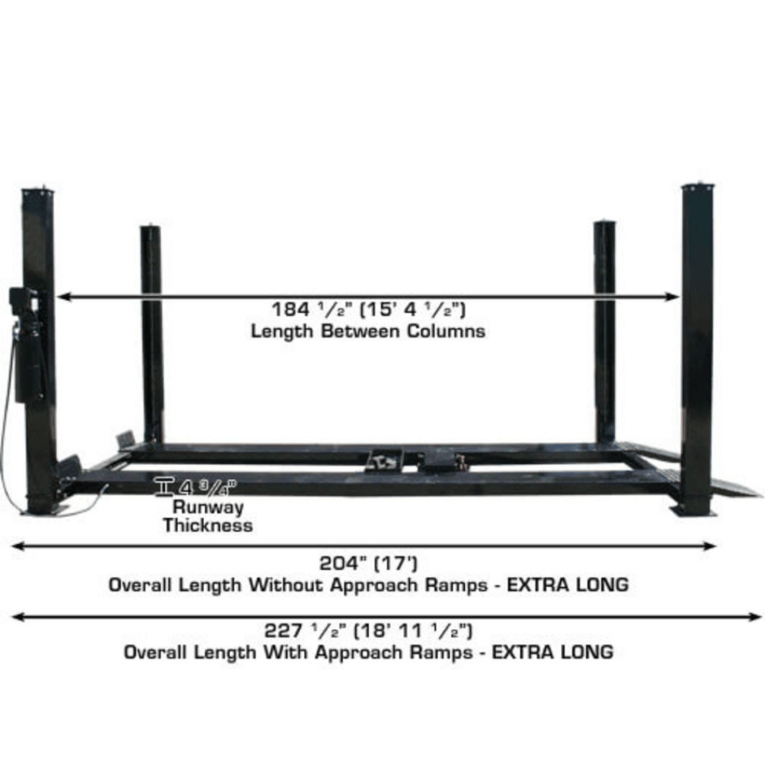 Atlas Garage PRO9000 4 Post Lift + RJ6 Rolling Jacks Combo