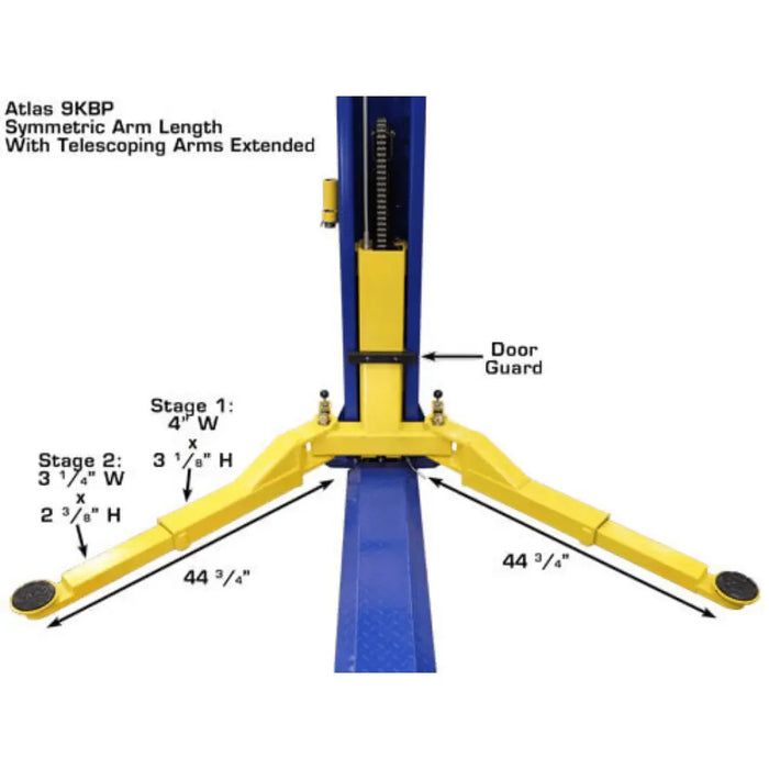 Atlas 9KBPX 9,000 lb Baseplate 2 Post Vehicle Lift - Mechanic Super Store
