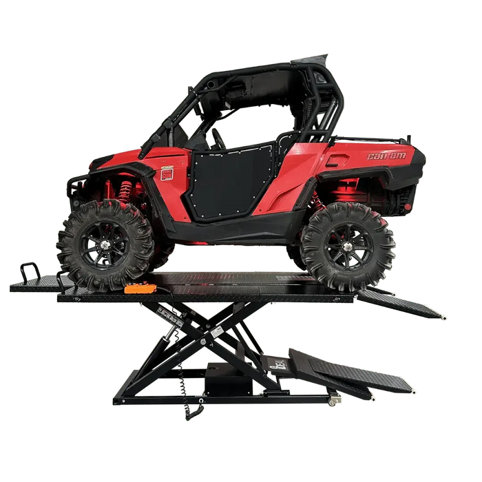 iDEAL U-2200IEH-XR-BLK Electric / Hydraulic UTV Lift Bench - Mechanic Super Store