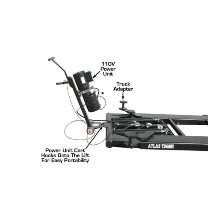 Atlas 6MR Portable Mid-Rise Scissor Lift 6,000 lb Capacity - Mechanic Super Store