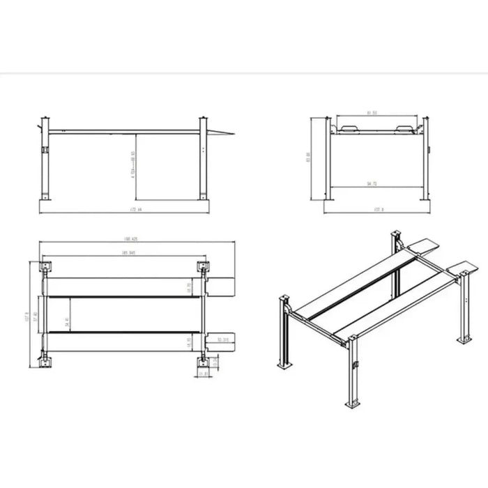 Katool KT-4H850 4 Post 8,500lb Heavy Duty Car Lift - Mechanic Super Store
