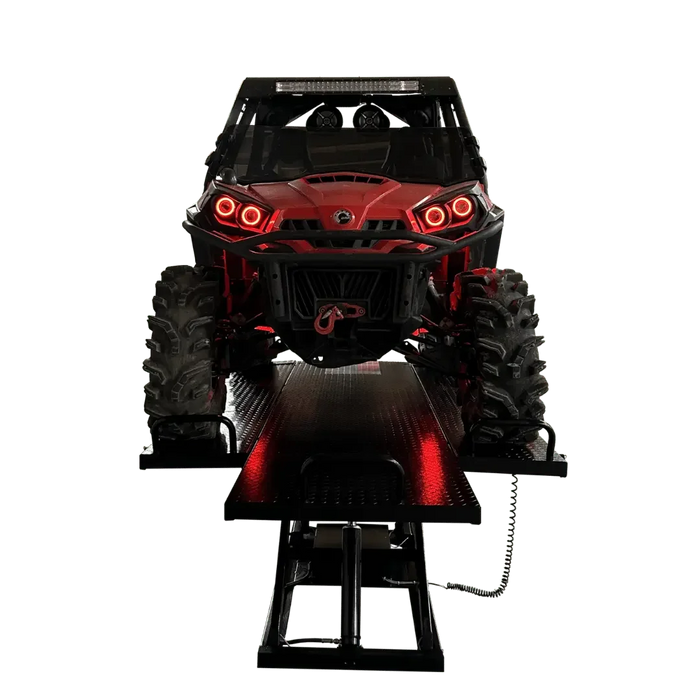 iDEAL U-2200IEH-XR-BLK Electric / Hydraulic UTV Lift Bench - Mechanic Super Store