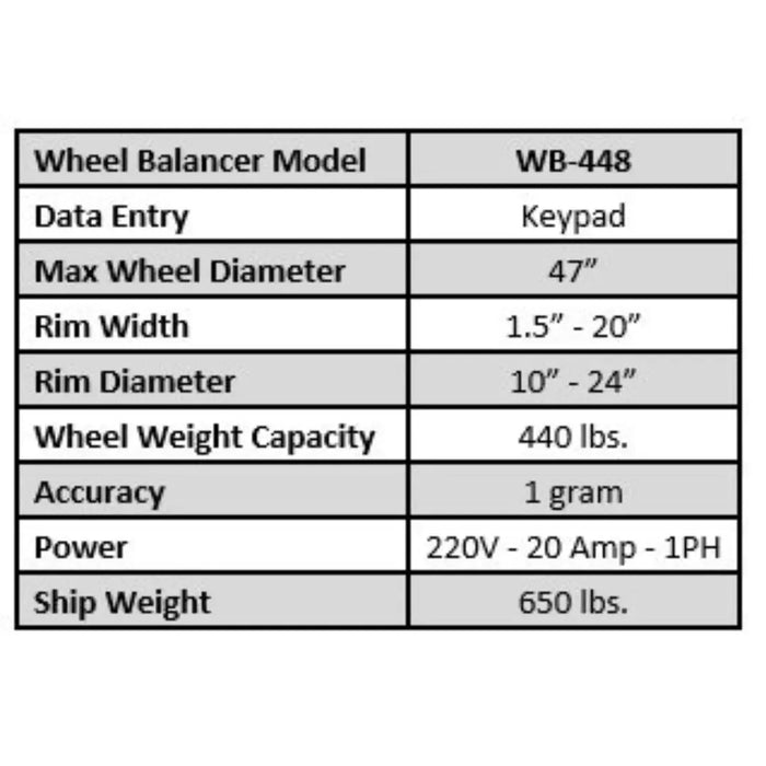 Tuxedo WB-448 Truck Wheel Balancer - Mechanic Super Store