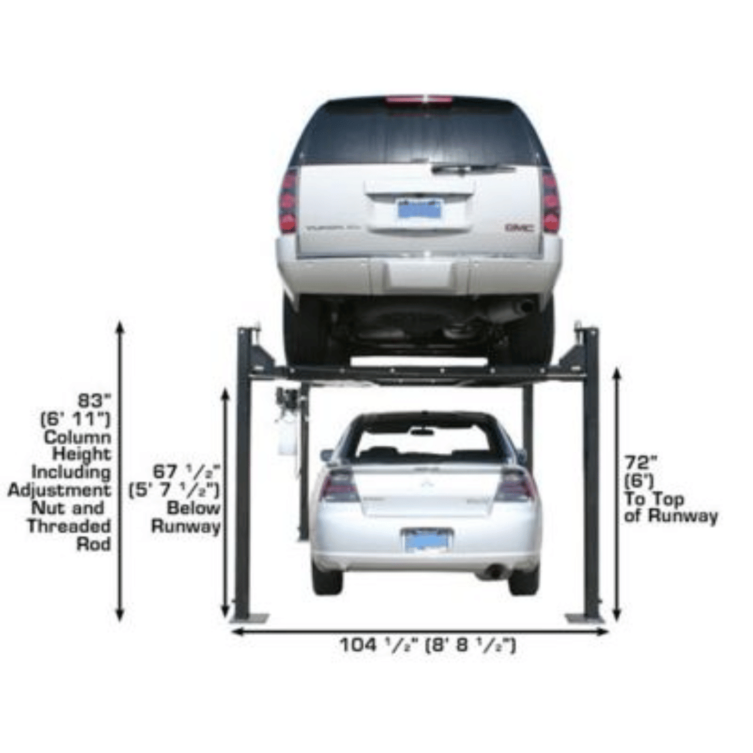 Atlas Garage PRO8000 4 Post Lift + RJ35 Sliding Jacks Combo