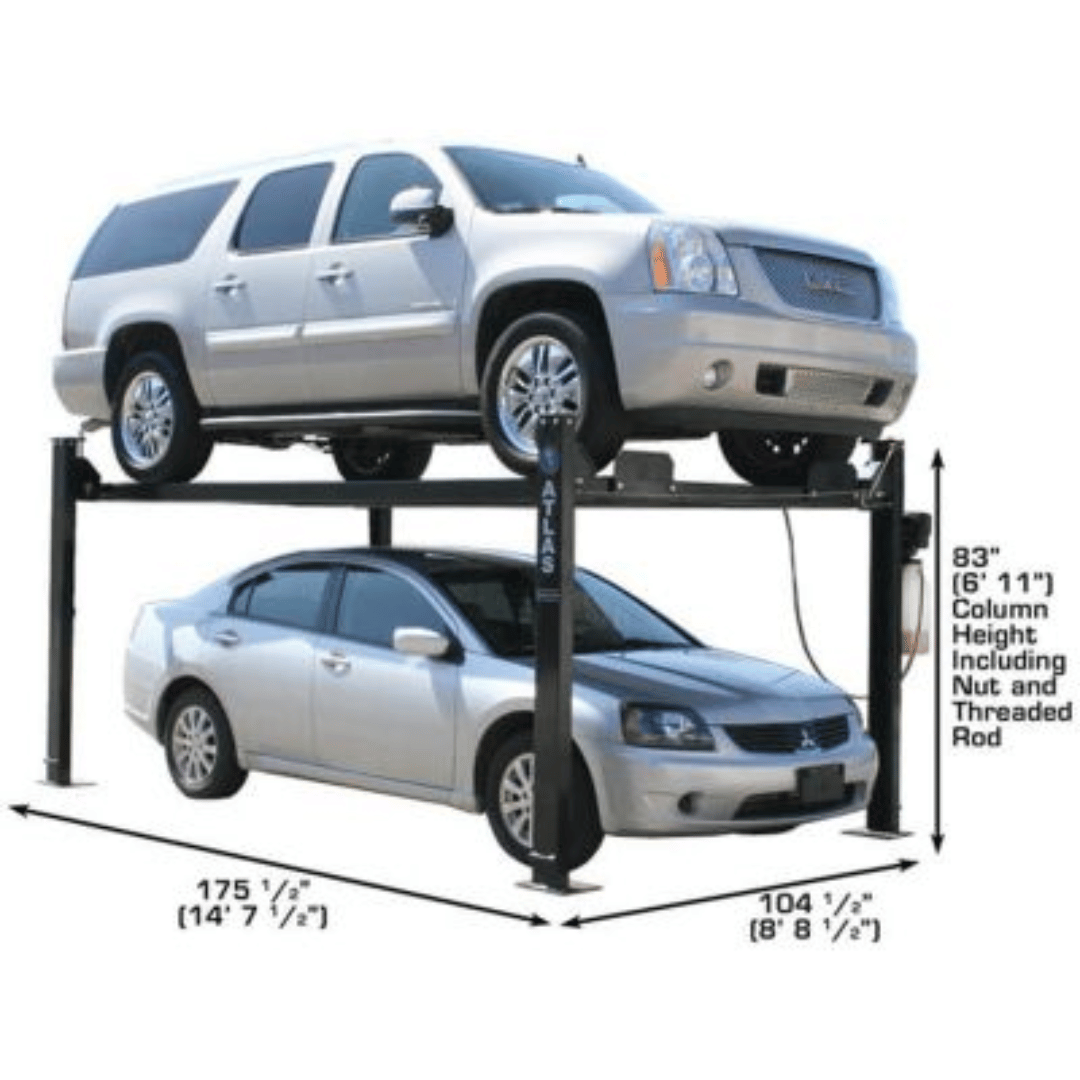 Atlas Garage PRO8000 4 Post Lift + RJ35 Sliding Jacks Combo