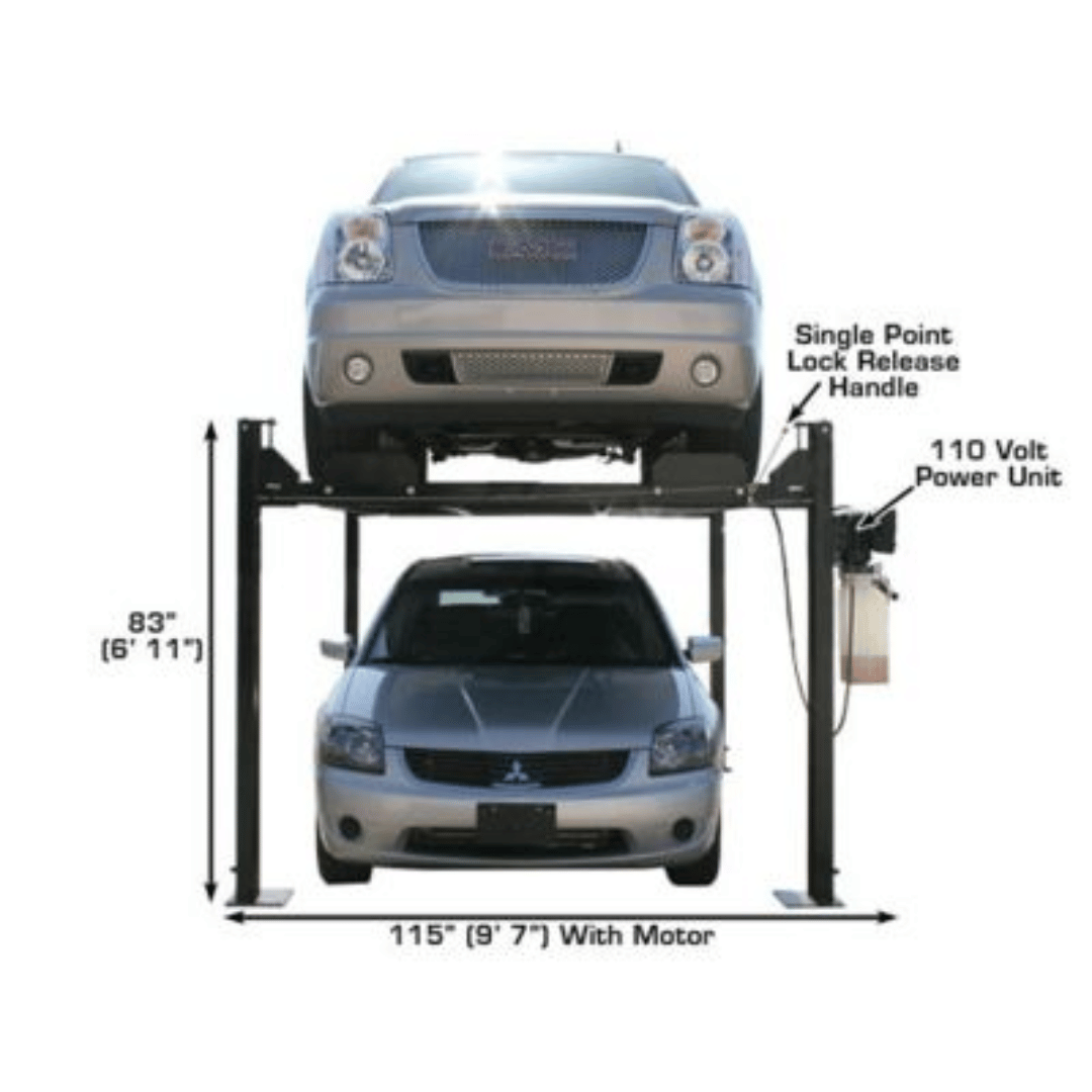 Atlas Garage PRO8000 4 Post Lift + RJ35 Sliding Jacks Combo