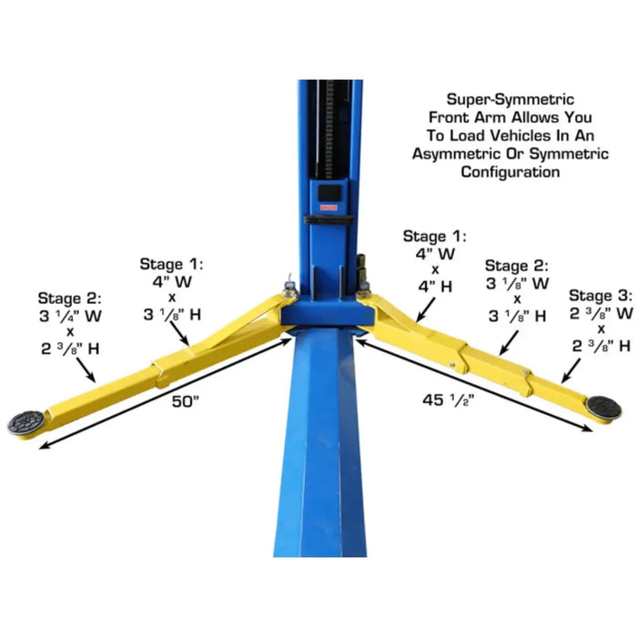 Atlas BP8000 2 Post Car Lift + Lawn Mower Adapter Combo - Mechanic Super Store
