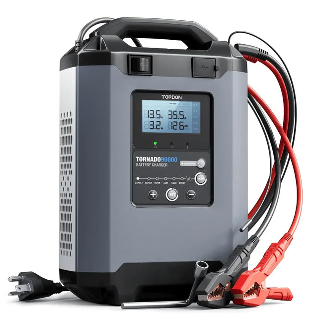 Topdon USA Tornado90000 Professional-Grade Smart Battery Charger - Mechanic Super Store