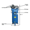 Atlas Air Force AF5 4.5HP 60 Gallon Single-Stage Air Compressor