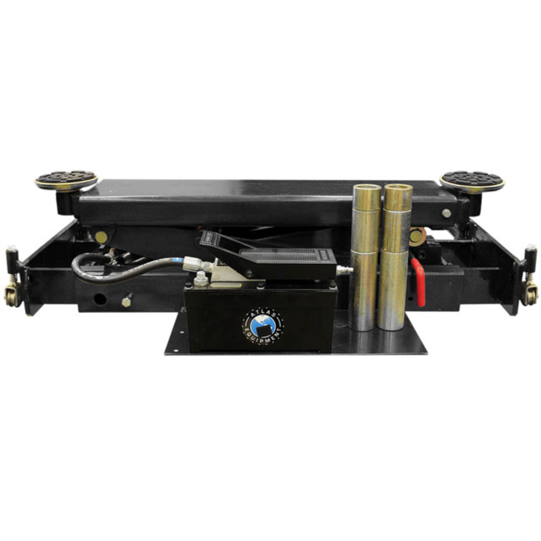 Atlas 414 14,000 lb Commercial 4-Post Lift + RJ8 Rolling Bridge Jacks Combo