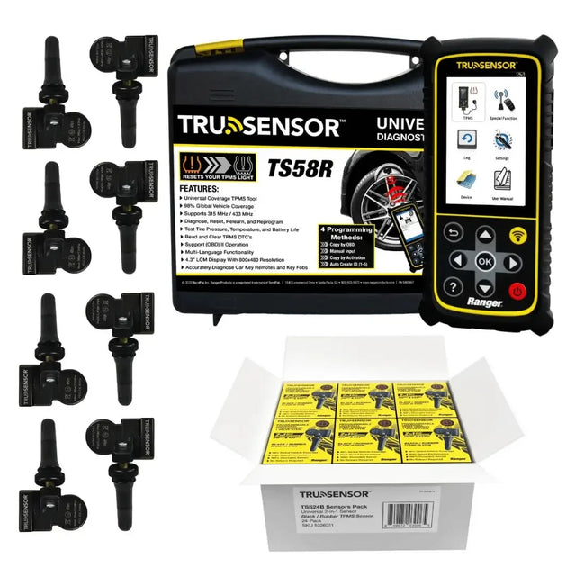 Ranger TS58R TPMS Tool Kits - 24 TruSensor Universal 2 In 1 Sensors - Black Rubber - Mechanic Super Store