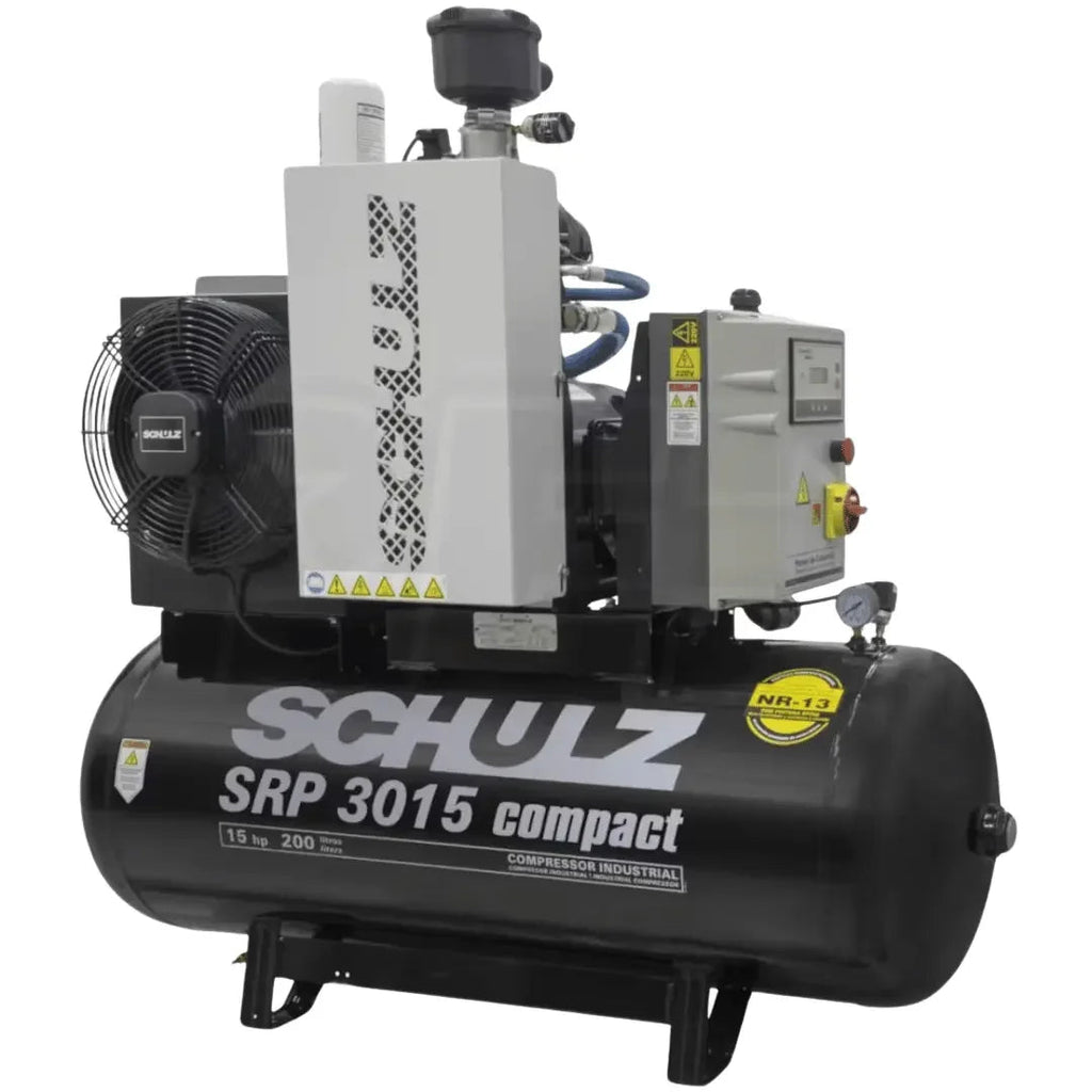 Schulz SRP 3015 460V 3PH 15HP 60gal horizontal single-stage electric air compressor