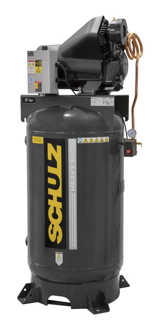 Schulz Audaz MCSV Three Phase 5HP 80gal vertical two-stage electric air compressor