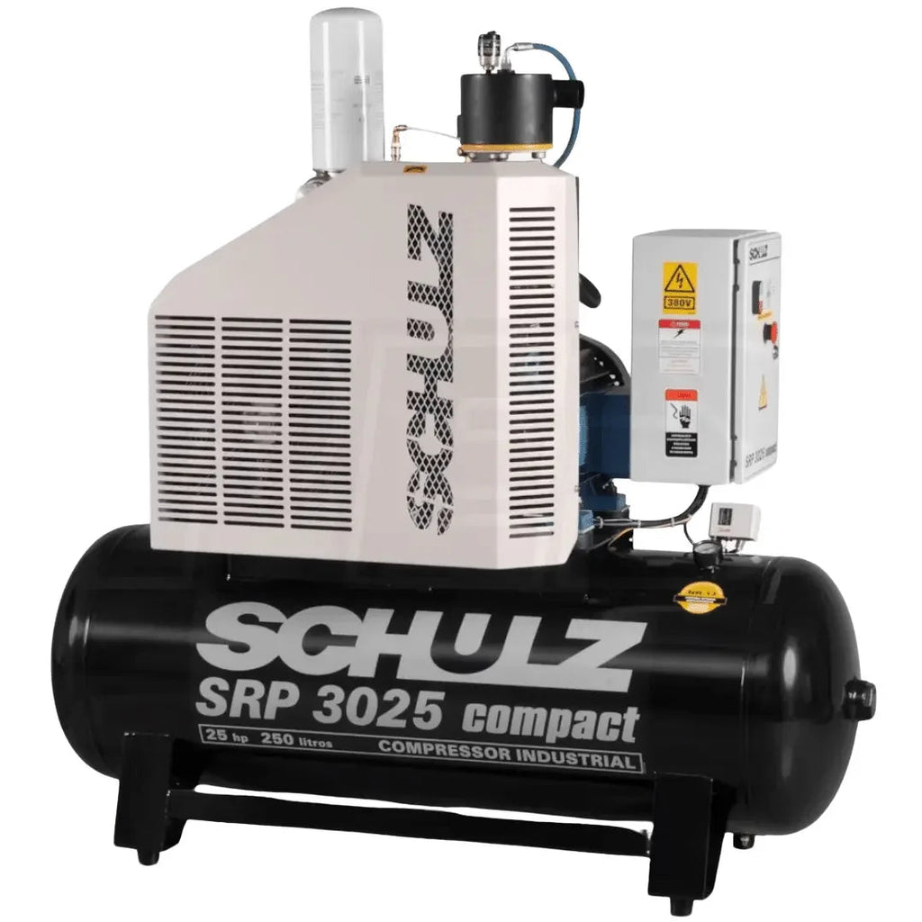 Schulz SRP 3025 460V 3PH 25HP 80gal horizontal single-stage electric air compressor