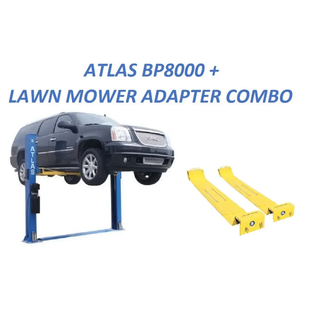 Atlas BP8000 2 Post Car Lift + Lawn Mower Adapter Combo - Mechanic Super Store