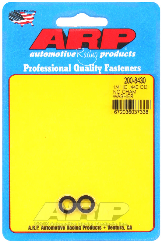ARP 1/4 ID .440 OD no chamfer black washers