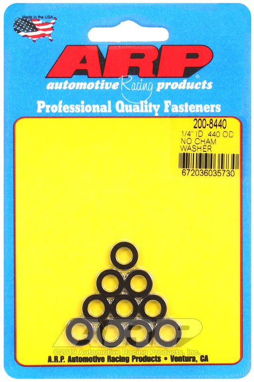 ARP 1/4 ID .440 OD no chamfer black washers