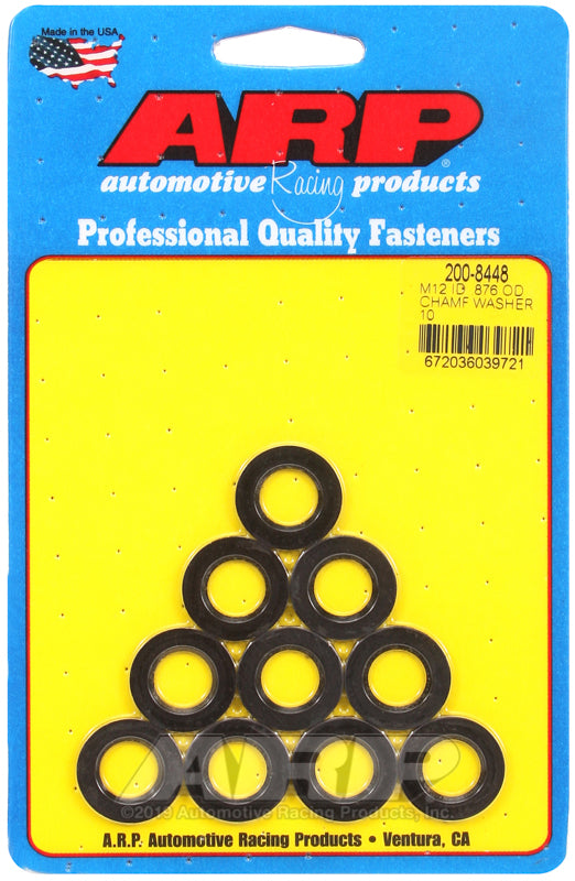 ARP M12 ID .876 OD chamfer black washers