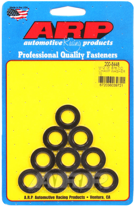 ARP M12 ID .876 OD chamfer black washers