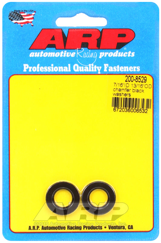 ARP 7/16 ID 13/16 OD chamfer black washers