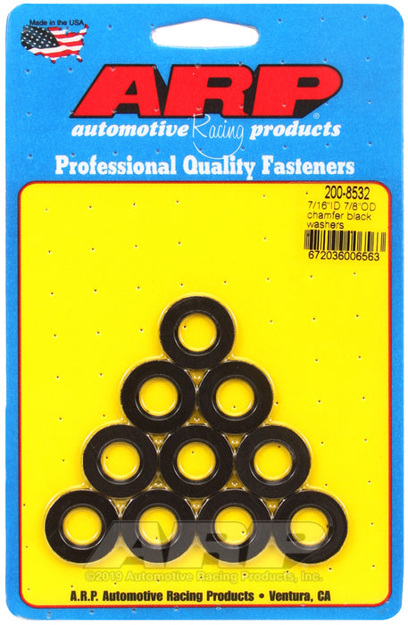 ARP 7/16 ID 7/8 OD chamfer black washers