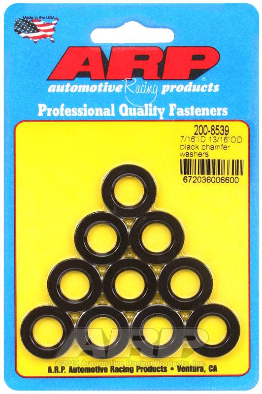 ARP 7/16 ID 13/16 OD black chamfer washers