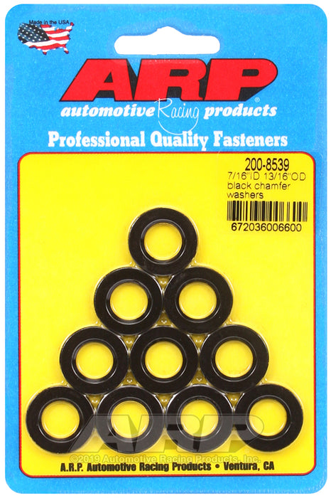 ARP 7/16 ID 13/16 OD black chamfer washers