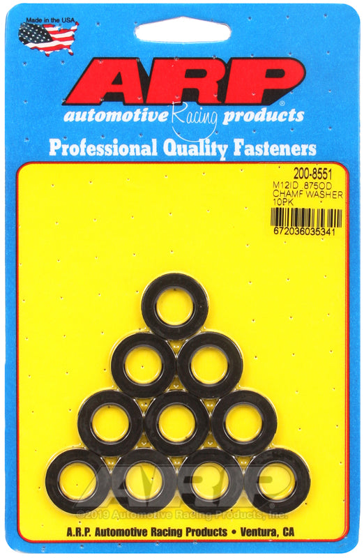 ARP M12 ID .875 OD chamfer black washers