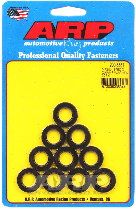 ARP M12 ID .875 OD chamfer black washers