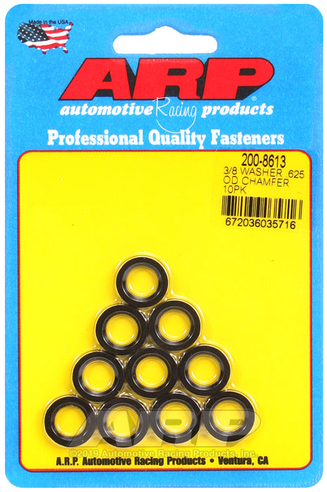 ARP 3/8 ID .625 OD chamfer black washers