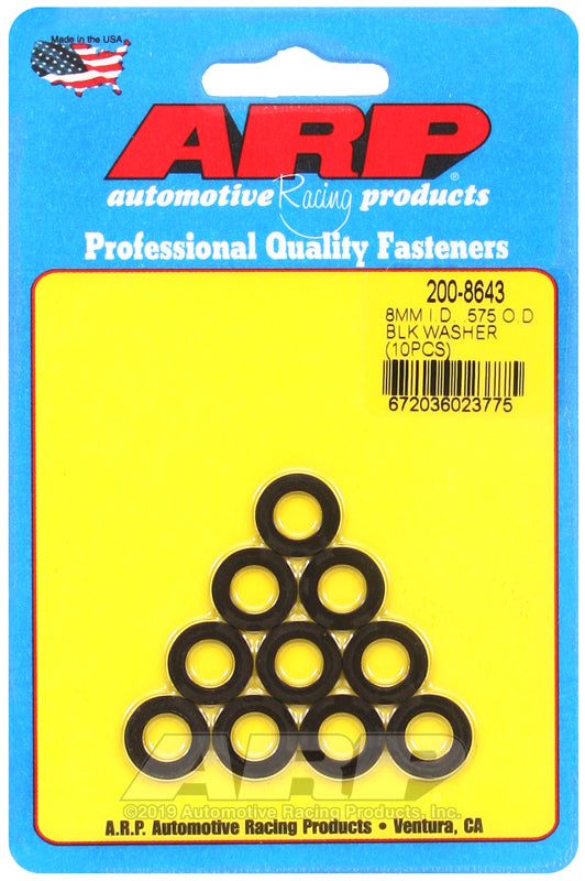 ARP M8 ID .575 OD black washers