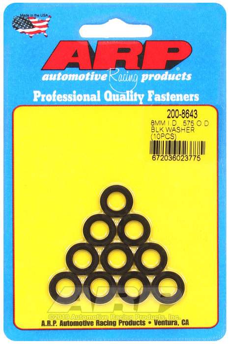 ARP M8 ID .575 OD black washers