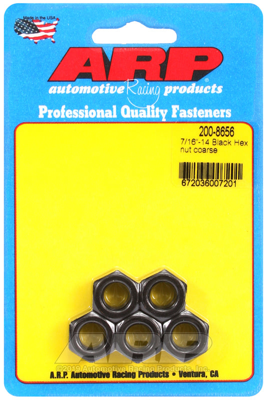ARP 7/16-14 black coarse hex nut kit
