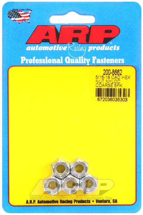 ARP 5/16-18 cad coarse nyloc hex nut kit