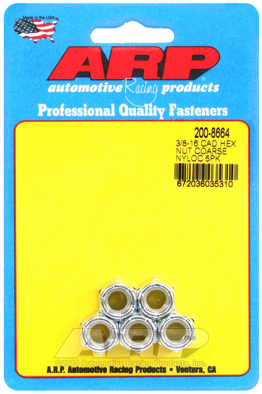 ARP 3/8-16 cad coarse nyloc hex nut kit