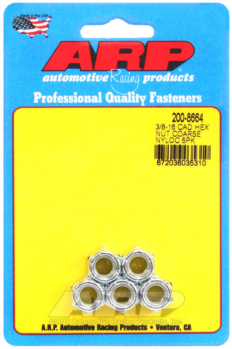 ARP 3/8-16 cad coarse nyloc hex nut kit