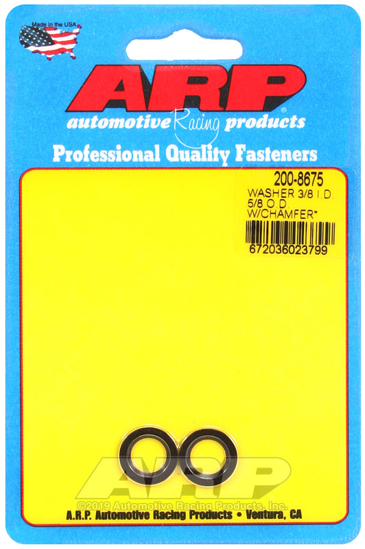 ARP 3/8 ID 5/8 OD machined chamfer black washers