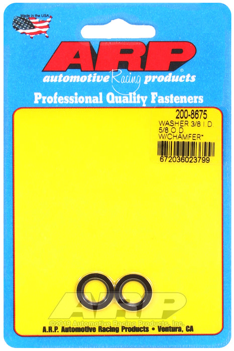 ARP 3/8 ID 5/8 OD machined chamfer black washers