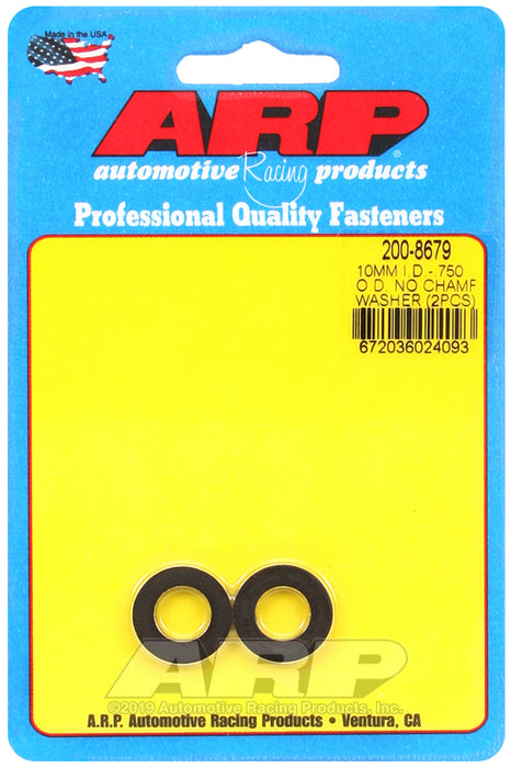 ARP M10 ID 3/4 OD chamfer black washers